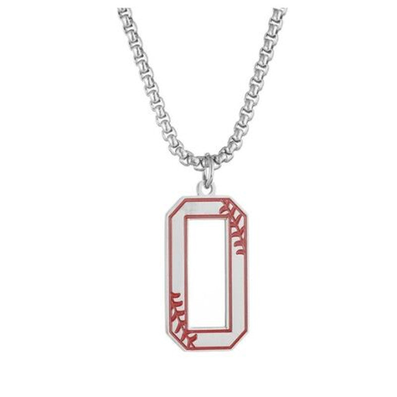Baseball lucky number 0-9 necklace