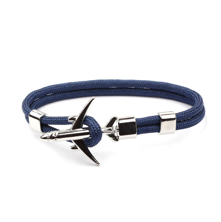 Airplane Charm Men's Bracelet