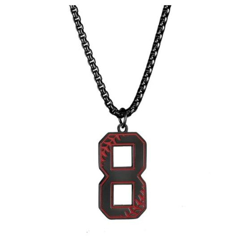 Baseball lucky number 0-9 necklace