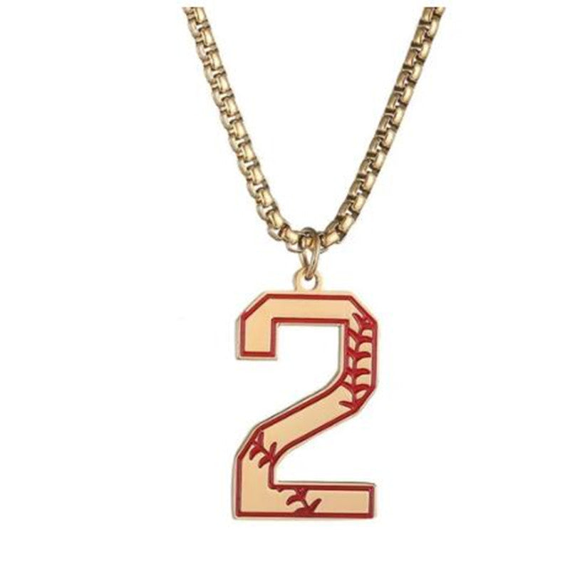 Baseball lucky number 0-9 necklace