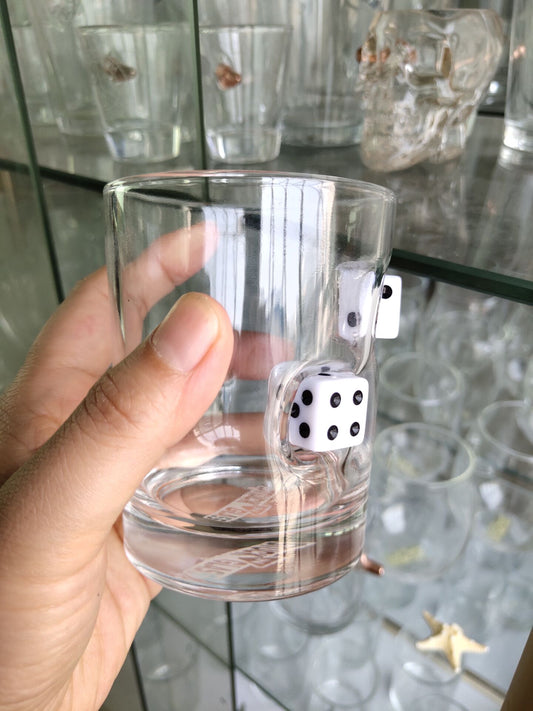 Casino Dice Embedded Hand-blown Glass
