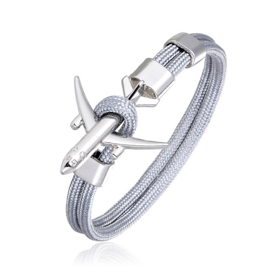 Airplane Charm Men's Bracelet