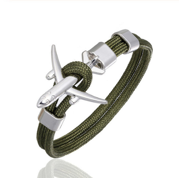 Airplane Charm Men's Bracelet