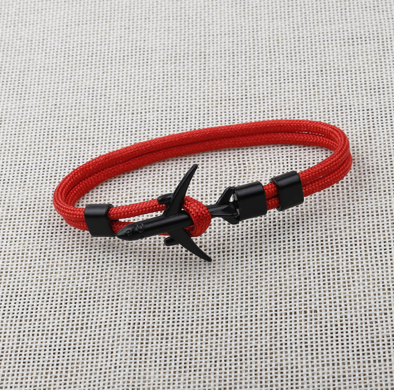 Airplane Charm Men's Bracelet