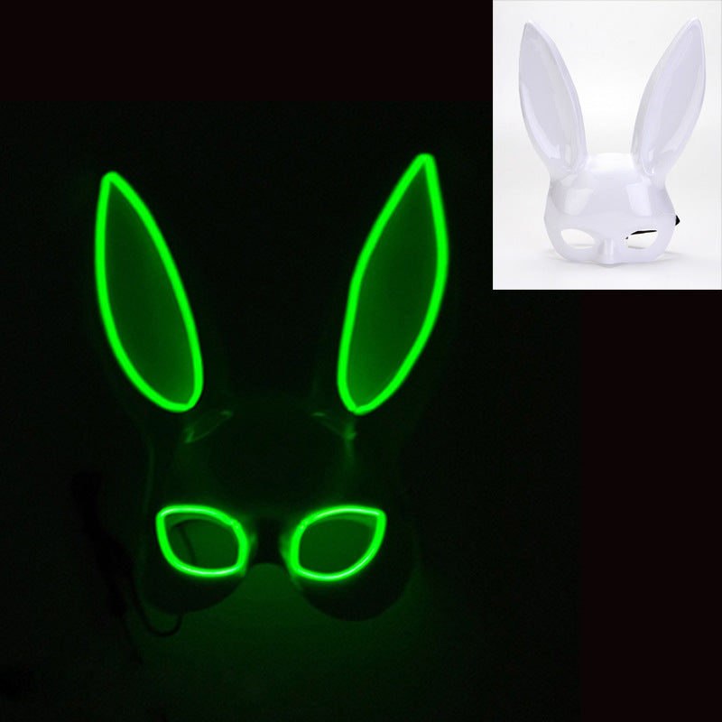 Rabbit half face glow headgear