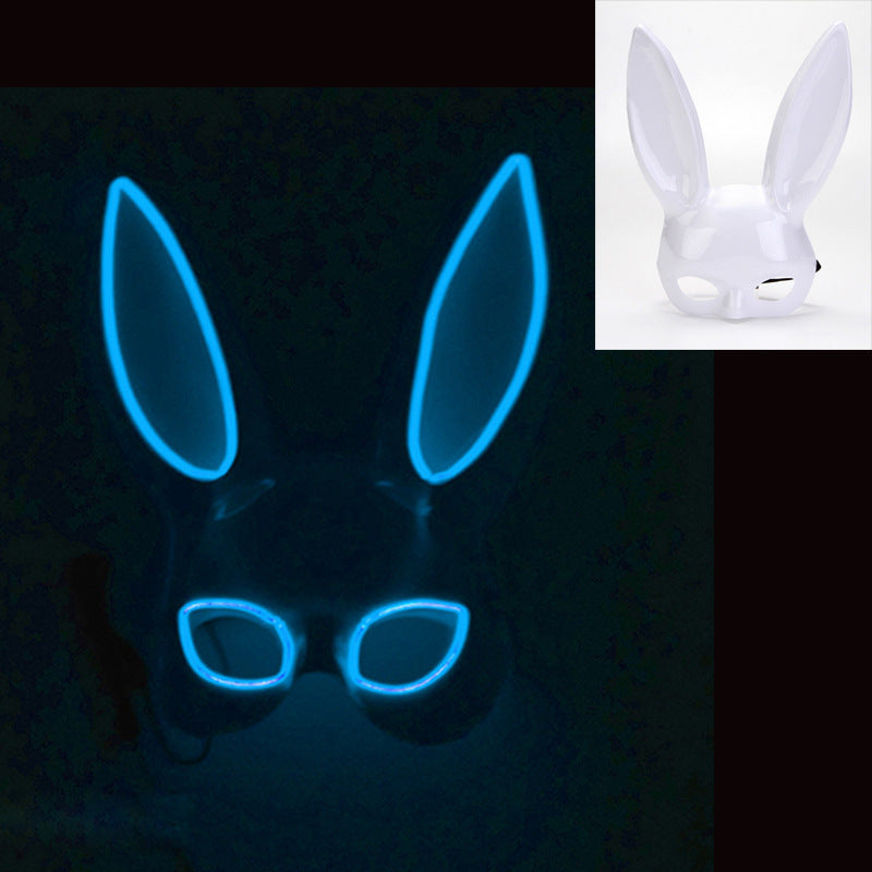 Rabbit half face glow headgear
