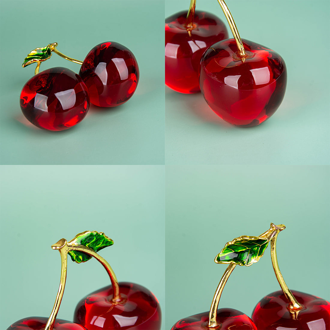 Crystal Ornaments Simulation Decorative Fruit Cherries