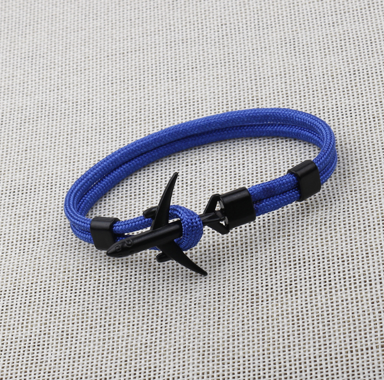 Airplane Charm Men's Bracelet