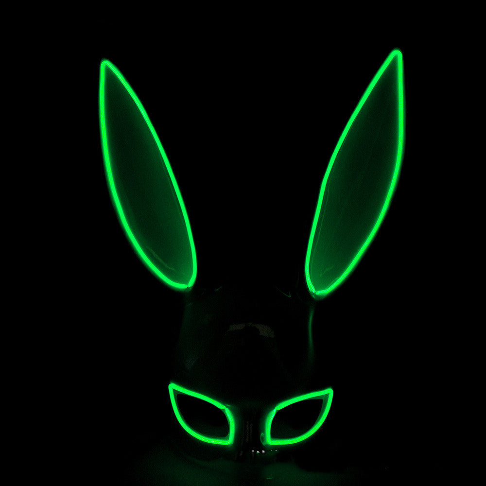 Rabbit half face glow headgear
