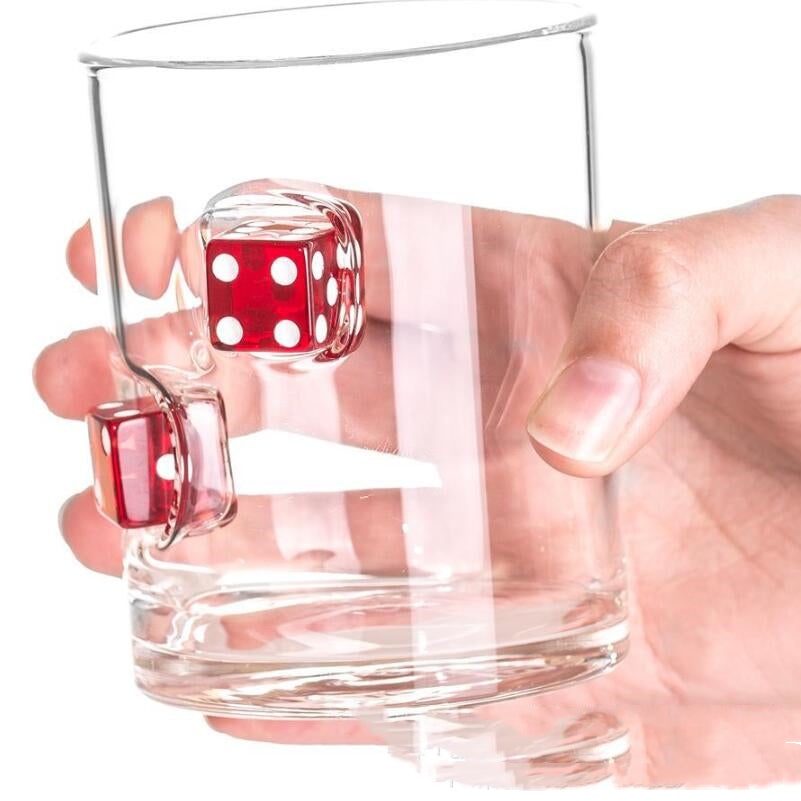 Casino Dice Embedded Hand-blown Glass