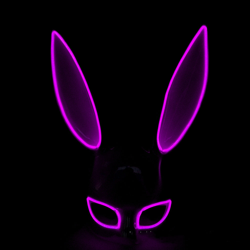 Rabbit half face glow headgear