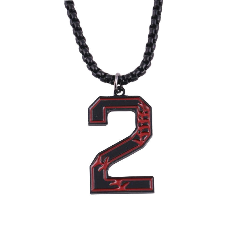 Baseball lucky number 0-9 necklace
