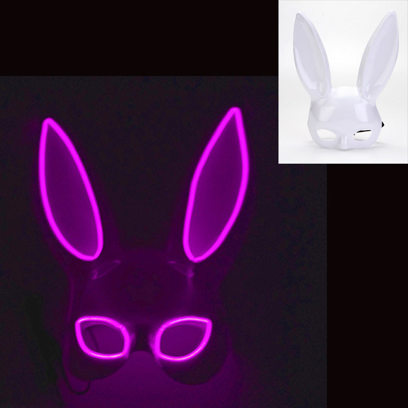 Rabbit half face glow headgear