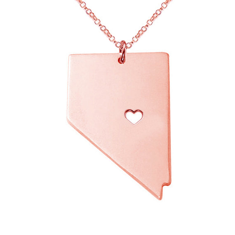 United States Nevada State Map Stainless Steel Necklace