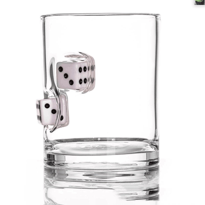 Casino Dice Embedded Hand-blown Glass