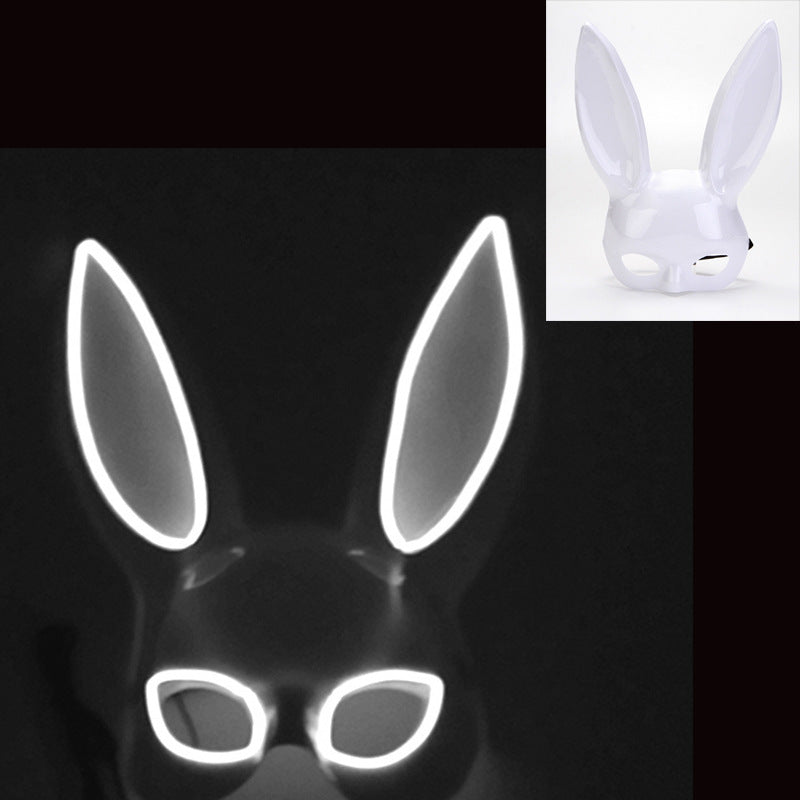 Rabbit half face glow headgear