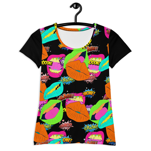 Lip Crush Women's Athletic T-shirt