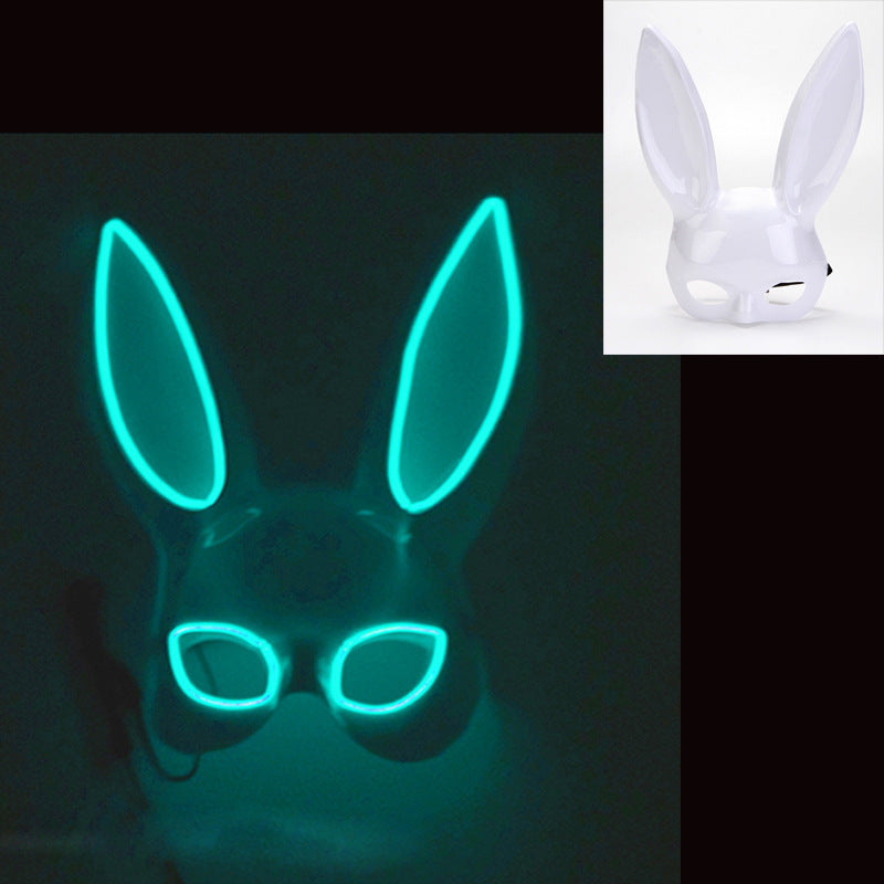 Rabbit half face glow headgear
