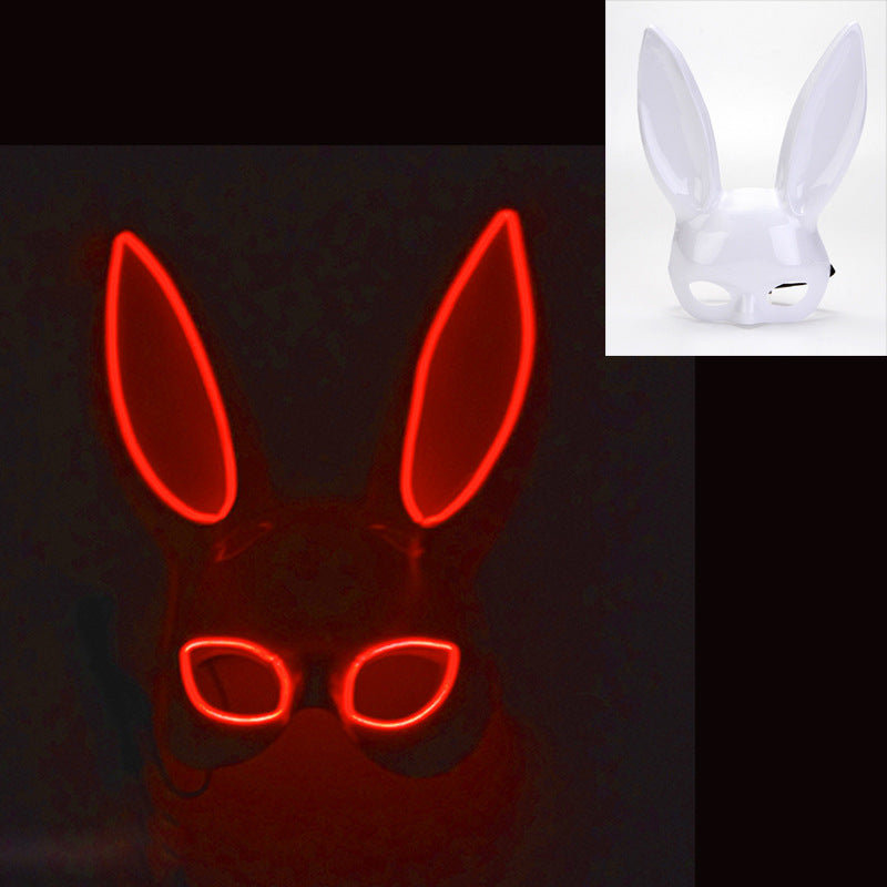 Rabbit half face glow headgear