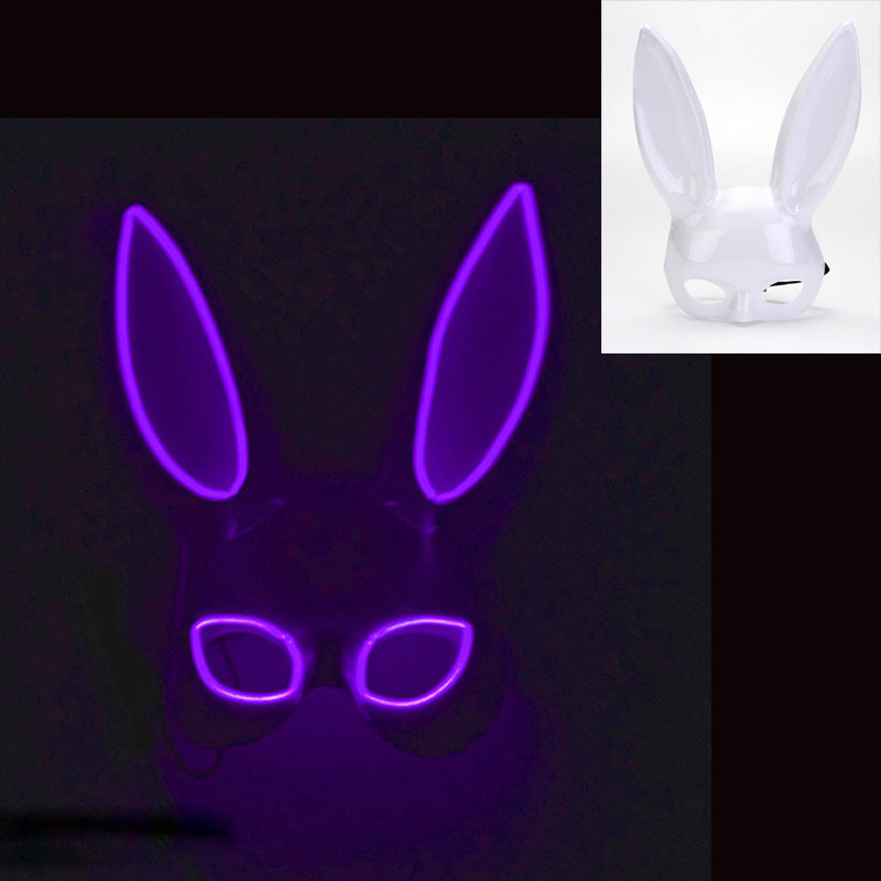 Rabbit half face glow headgear