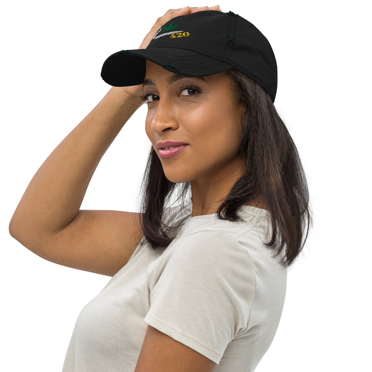 Smoking 420 Distressed Hat