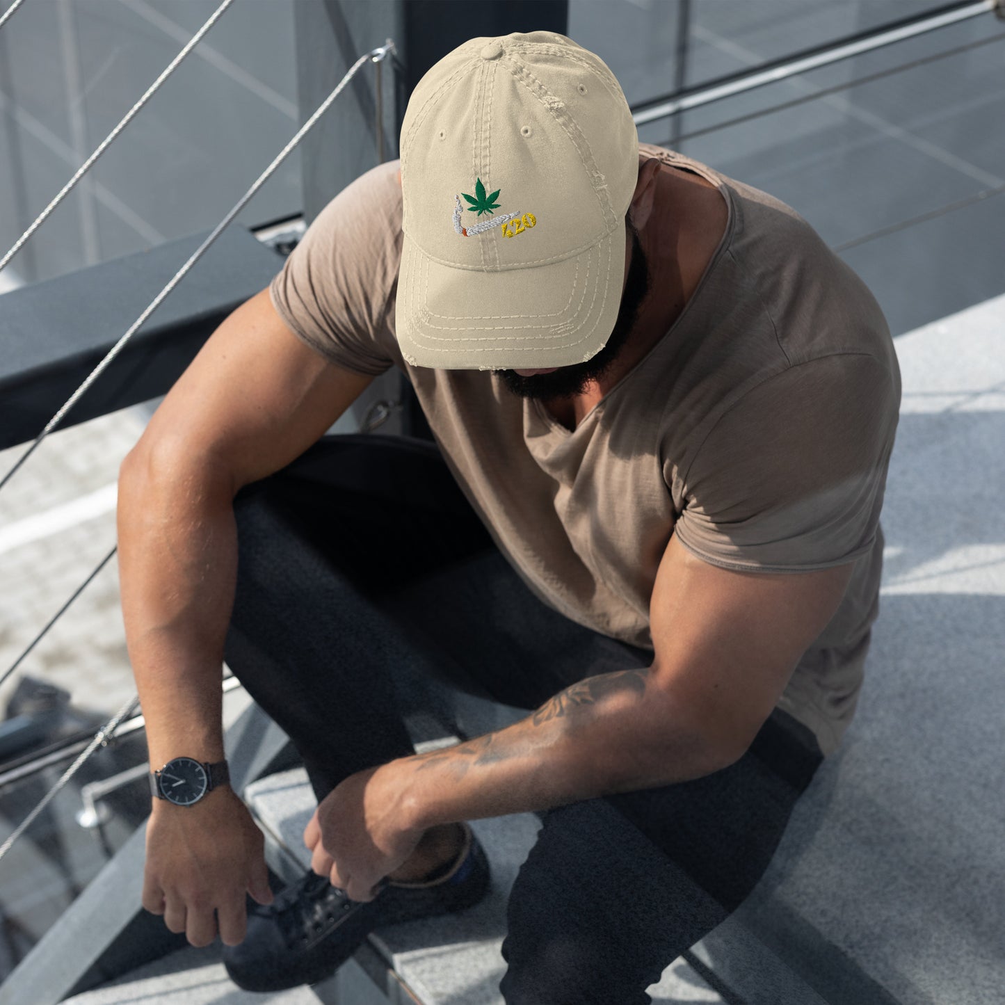 Smoking 420 Distressed Hat