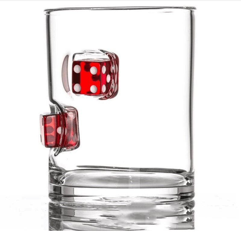 Casino Dice Embedded Hand-blown Glass