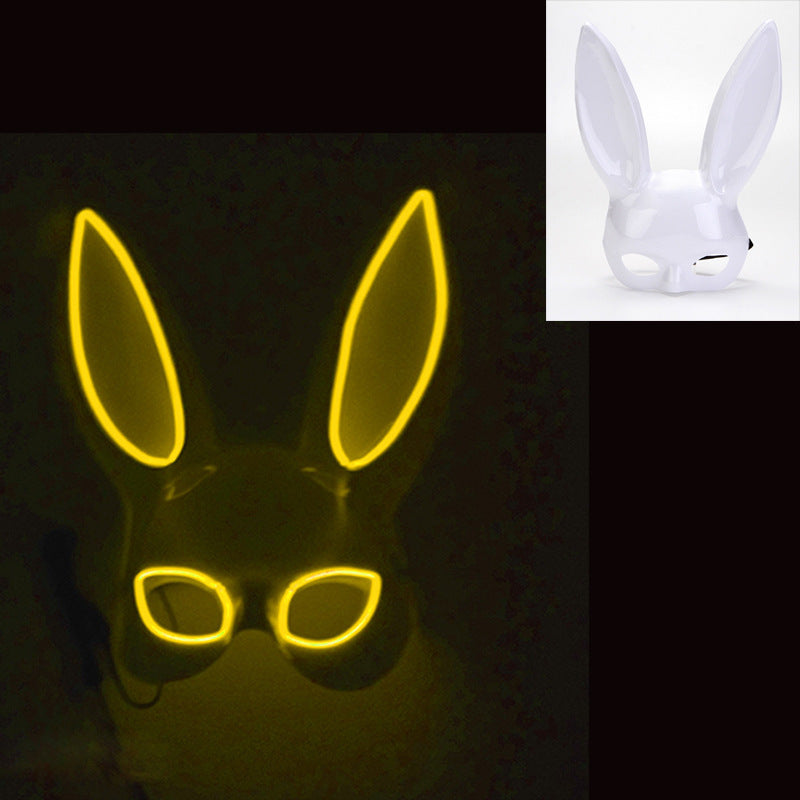 Rabbit half face glow headgear